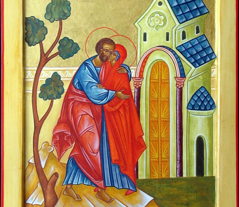 Ste Anne et Joachim sous la porte dorée.